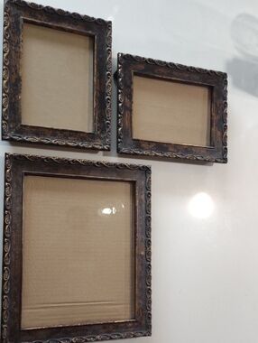 3 Vintage-Style Brown Ornate Picture Frame Set - Home Accents